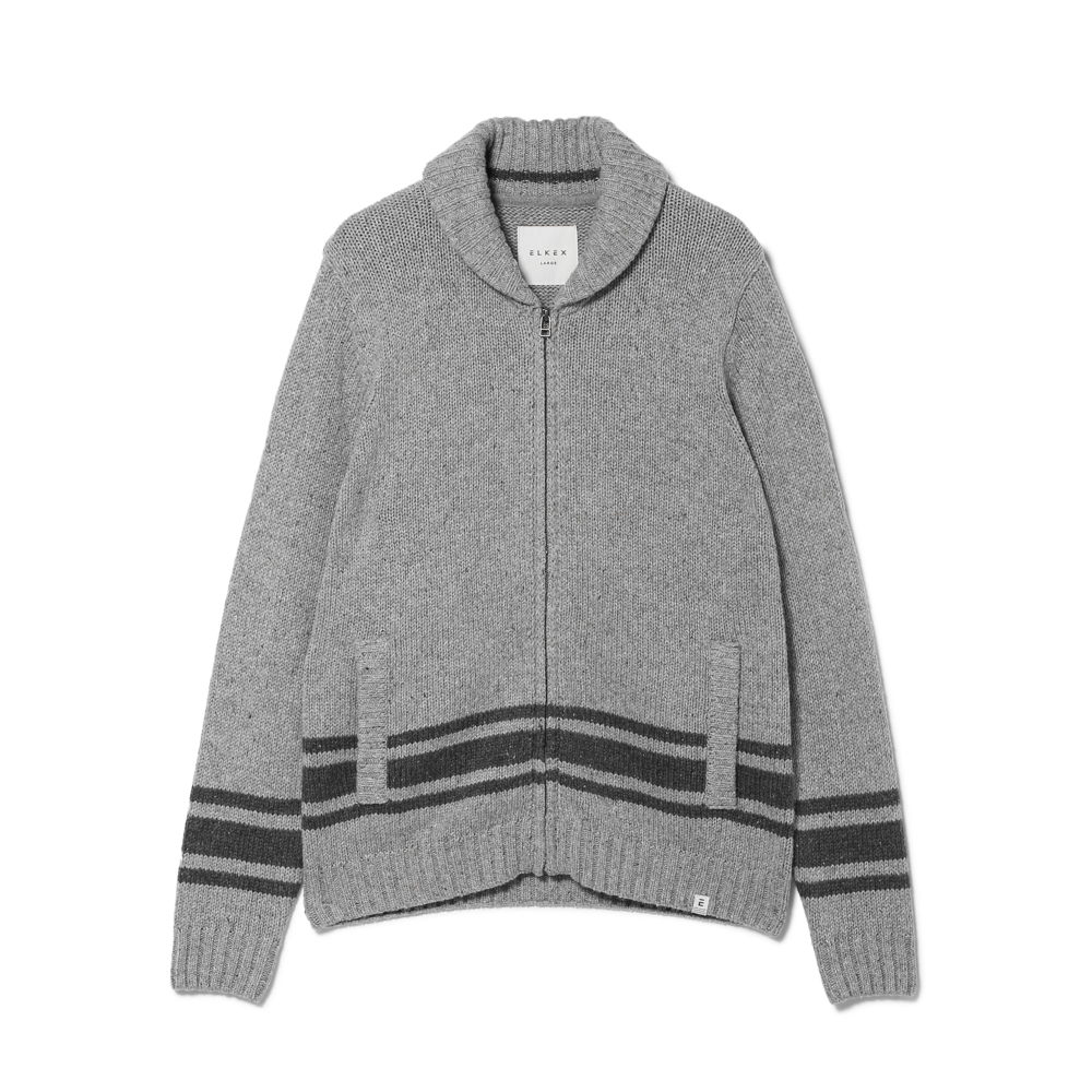 KNIT ZIPPER CARDIGAN