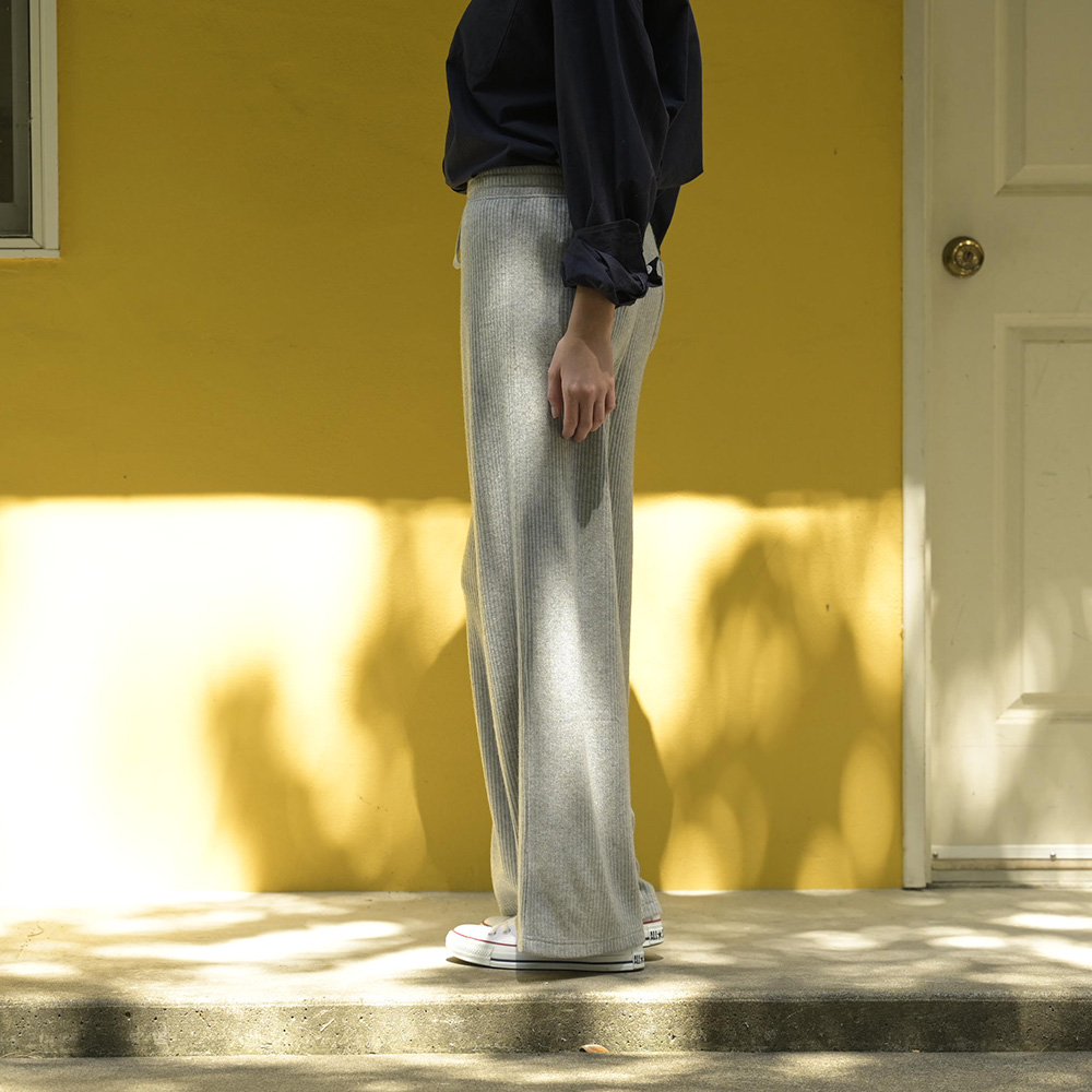 RIB WIDE PANTS