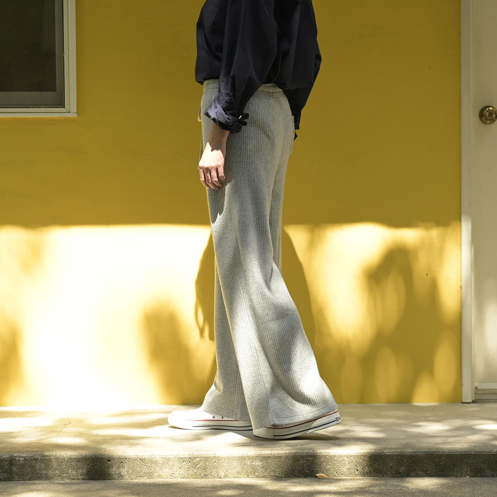 RIB WIDE PANTS