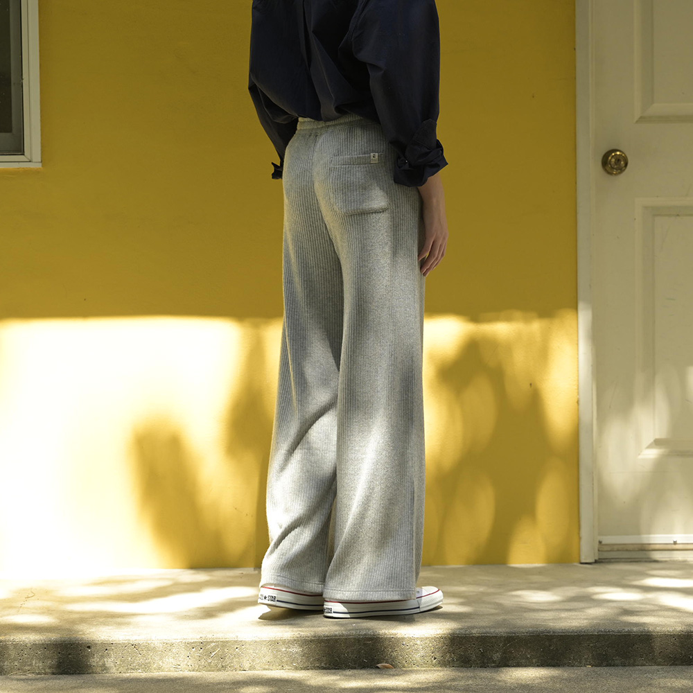 RIB WIDE PANTS
