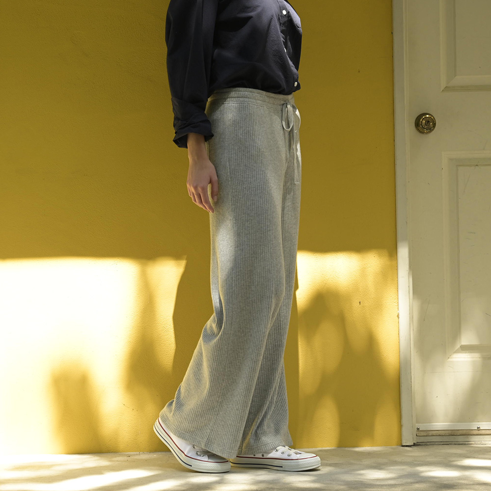 RIB WIDE PANTS