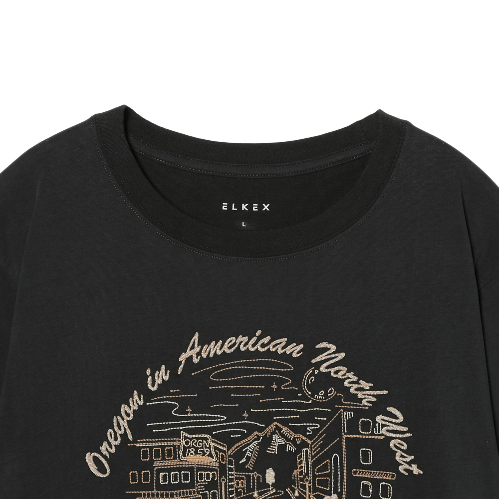 S/S EMBROIDERY WIDE TEE
