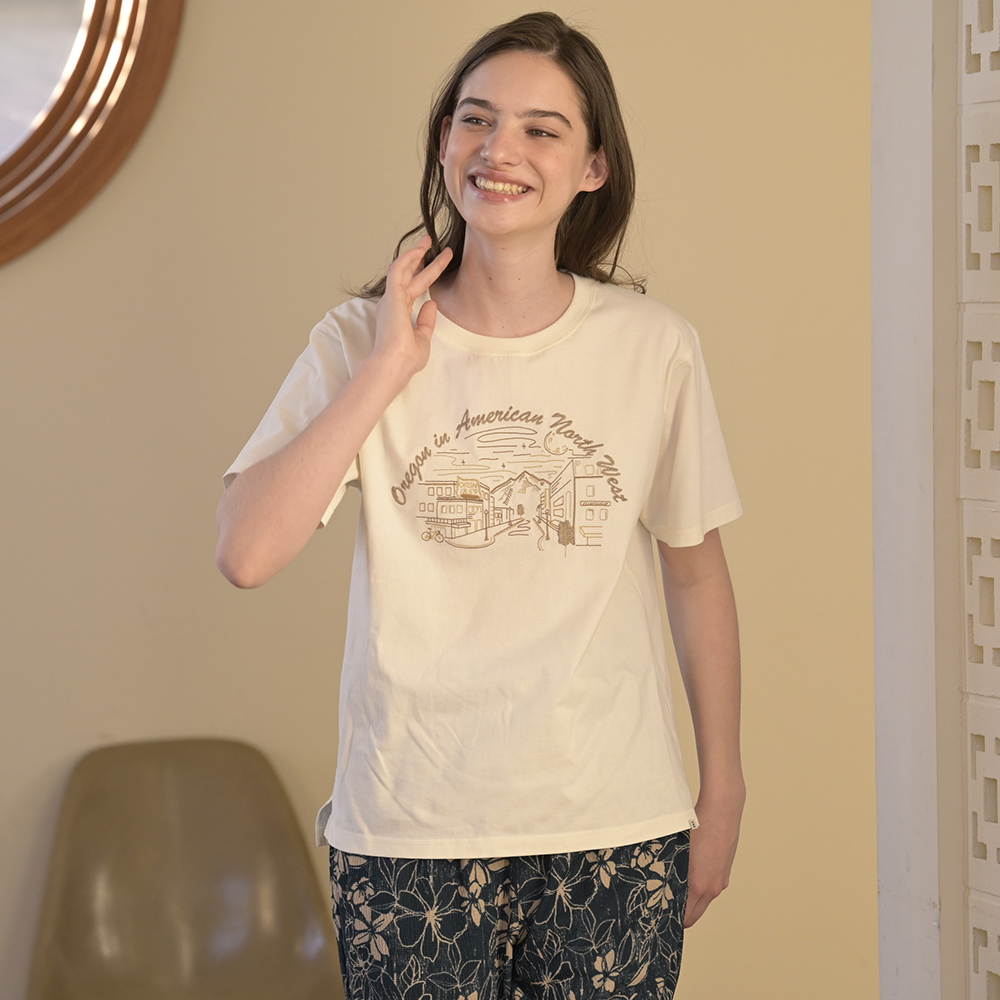 S/S EMBROIDERY WIDE TEE
