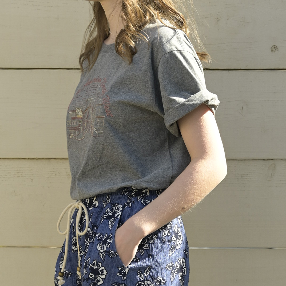 S/S EMBROIDERY WIDE TEE