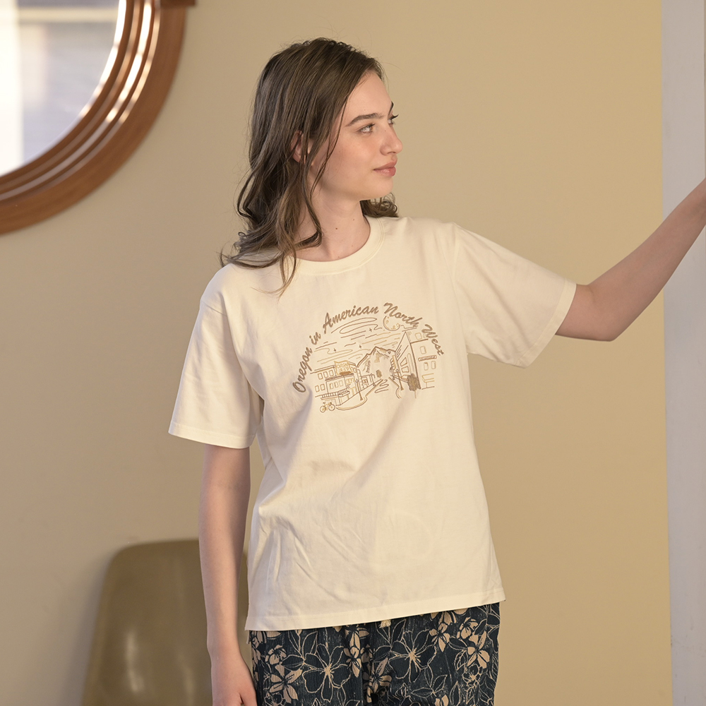 S/S EMBROIDERY WIDE TEE