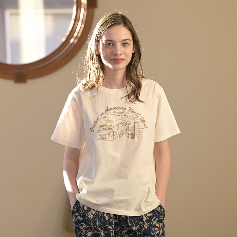 S/S EMBROIDERY WIDE TEE