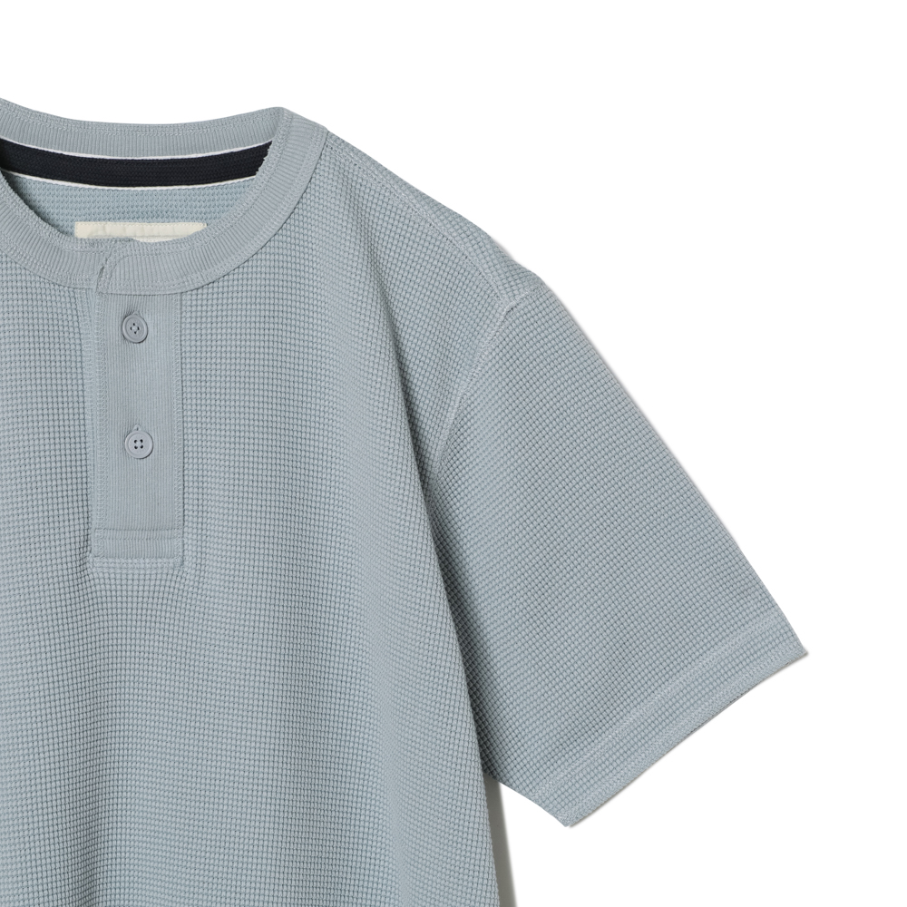S/S WAFFLE HENLEY TEE