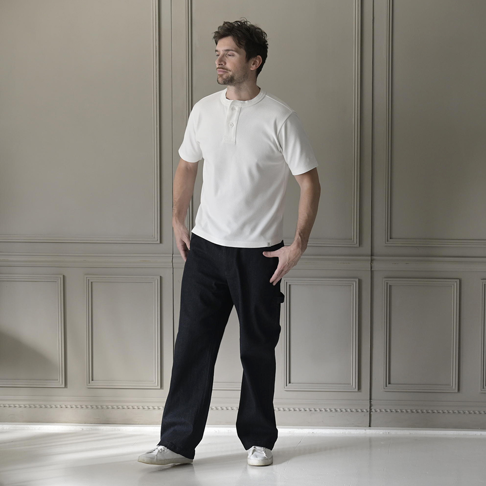 S/S PIQUE HENLEY TEE
