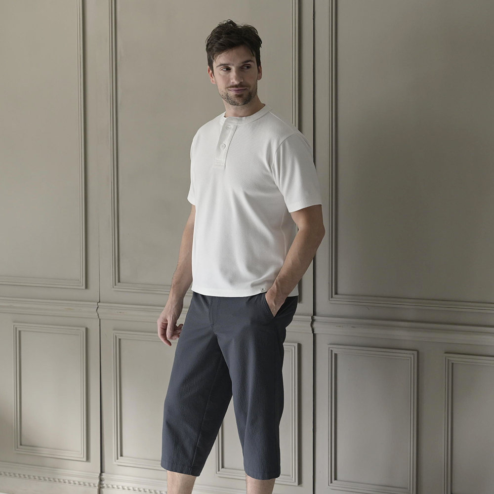 S/S PIQUE HENLEY TEE