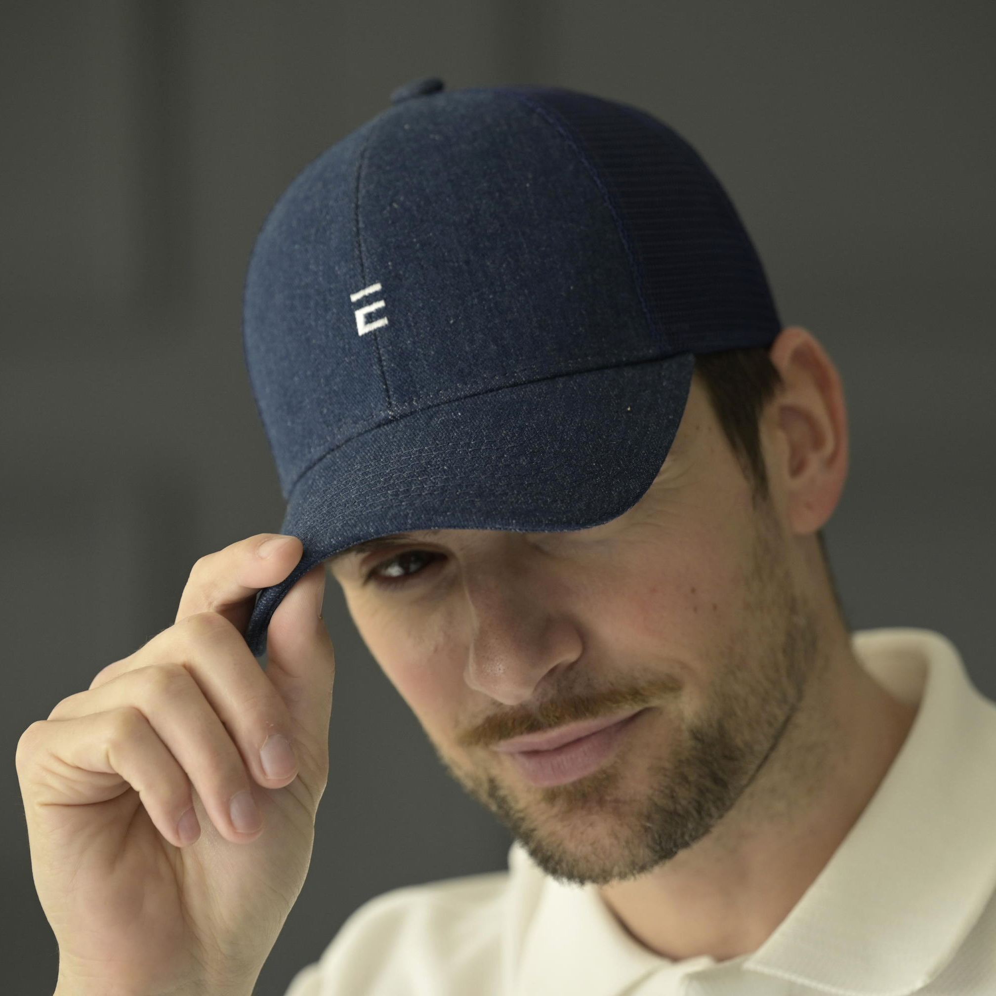 E-LOGO DENIM MESH CAP